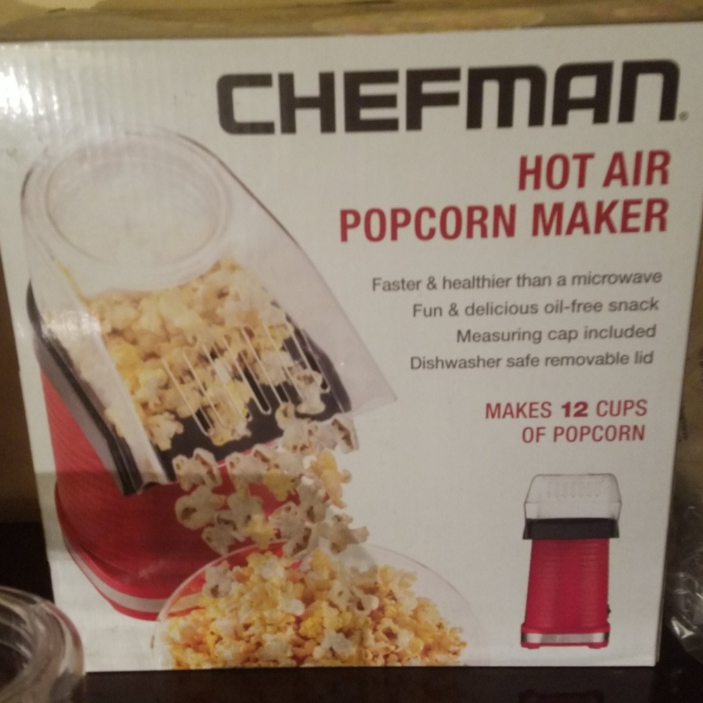 Chefman Hot Air Popcorn Maker 12 Cups - Picture 2 of 8